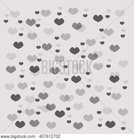 Black And White Vector Layout With Sweet Hearts. Illustration With Hearts In Love Concept For Valent