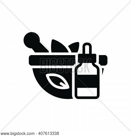 Black Solid Icon For Extraction Medicine Herbal Ayuredic Naturopathy Healthy