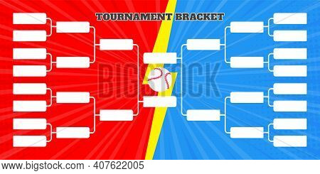 16 Team Tournament Bracket Championship Template Flat Style Design Vector Illustration Isolated On W