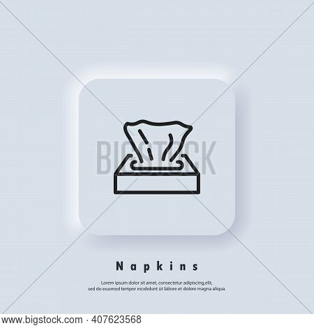 Tissue Paper Box Icon. Napkin Icon. Wipes Icons. Vector. Ui Icon. Neumorphic Ui Ux White User Interf