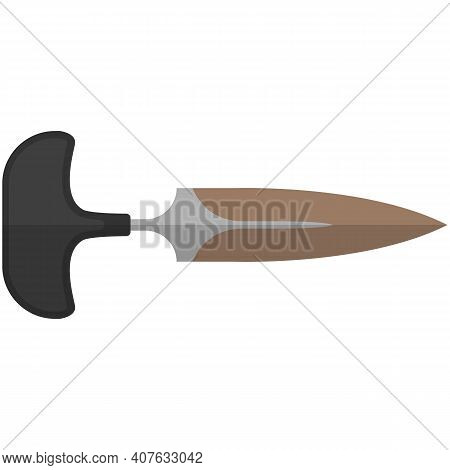 Knife Dangerous Metallic Weapon Isolated On White