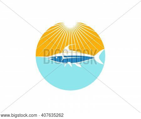 Blue Marlin Fish Icon Logo Illustration