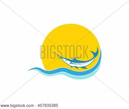 Blue Marlin Fish Icon Logo Illustration