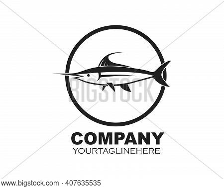 Blue Marlin Fish Icon Logo Illustration