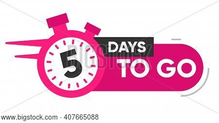Five Days Left Icon. 5 Days To Go.