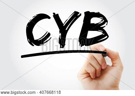 Cyb - Create Your Brand Acronym With Marker, Business Concept Background