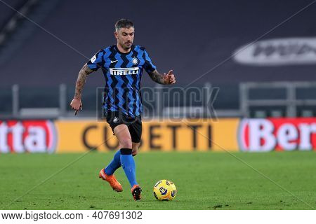 Torino, Italy. 09th Fabruary 2021 . Aleksandar Kolarov Of Fc Internazionale  During The Coppa Italia