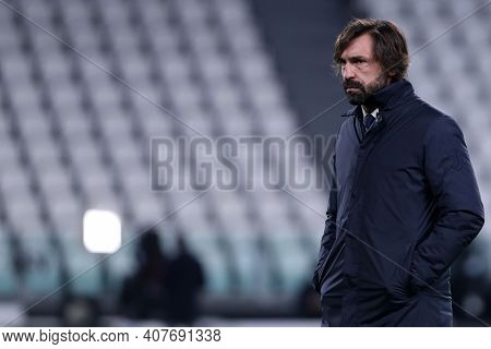 Torino, Italy. 09th Fabruary 2021 . Andrea Pirlo Of Juventus Fc  During The Coppa Italia Semi-final 
