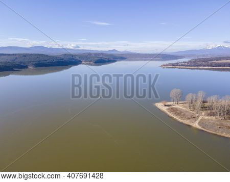 Aerial View Of Koprinka Reservoir, Stara Zagora Region, Bulgaria