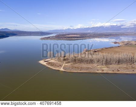 Aerial View Of Koprinka Reservoir, Stara Zagora Region, Bulgaria