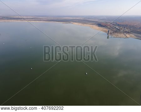 Aerial View Of Pyasachnik (sandstone) Reservoir, Sredna Gora Mountain, Plovdiv Region, Bulgaria