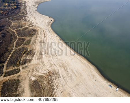 Aerial View Of Pyasachnik (sandstone) Reservoir, Sredna Gora Mountain, Plovdiv Region, Bulgaria