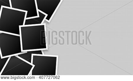 Stacked Photo Frames Set With Text Space