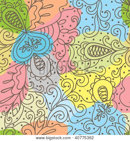 シームレスな抽象的なパターンは、手で描かれました。