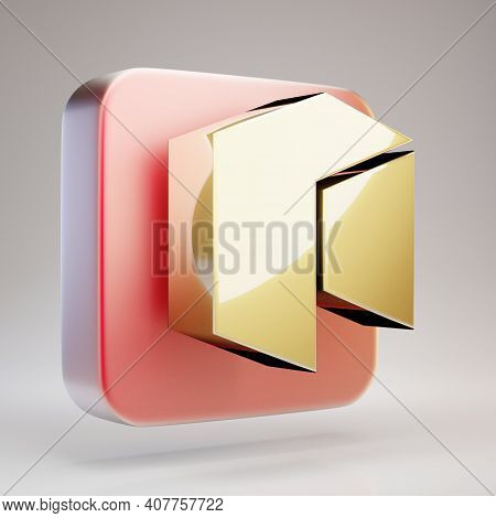 Neo Cryptocurrency Icon. Gold 3d Rendered Neo Symbol On Red Matte Gold Plate.