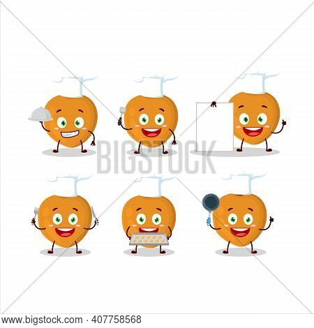 Cartoon Character Of Lulo Fruit With Various Chef Emoticons