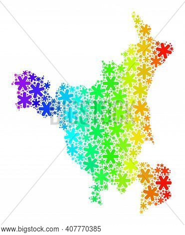 Spectral Gradient Mosaic Of Haryana State Map Designed For New Year Celebration. Haryana State Map M