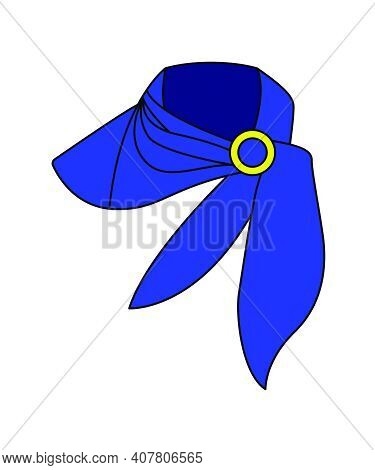 Business Woman Neck Scarf Icon. Editable Outline With Color Fill Design. Vector Illustration.