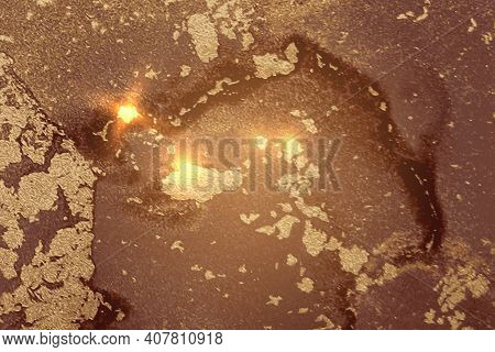Vinatge Abstract Fortuna Gold And Brown Marble Texture With Sparkles
