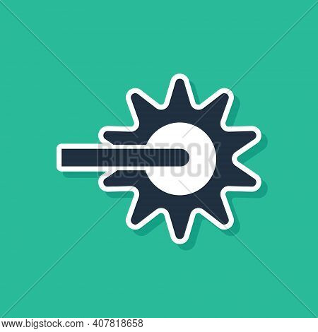 Blue Cowboy Horse Riding Spur For Boot Icon Isolated On Green Background. Vector