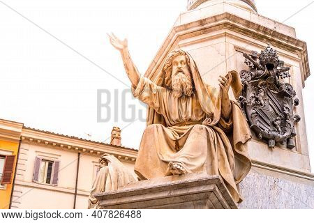 Statue Of Ezekiel By Carlo Chelli. Part Of The Column Of The Immaculate Conception, Piazza Mignanell