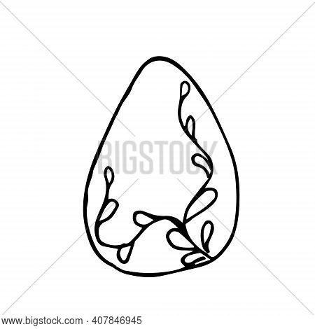 Vector Sketch Of An Easter Egg On A White Background Isolated.