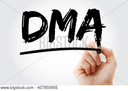 Dma - Direct Market Access Acronym With Marker, Business Concept Background