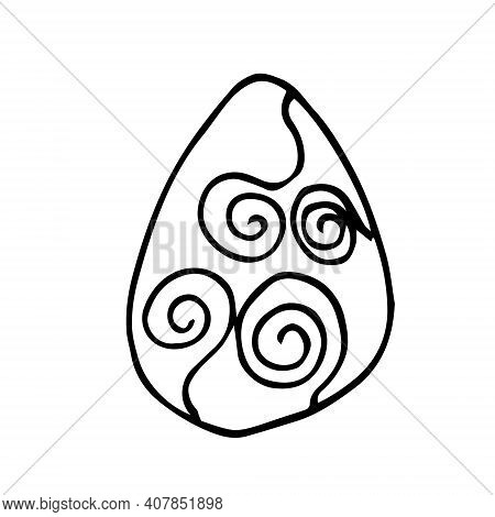 Vector Easter Egg Doodle On White Background Isolated. Egg With Abstract Pattern