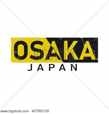 Osaka Japan City Stylish Typography Graphic T Shirt Stock Vector Illustration Design