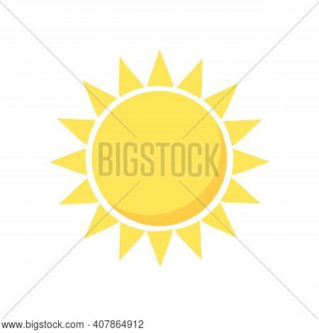 Sun Icon Symbol Isolated On White Backgorund. Vector Stock