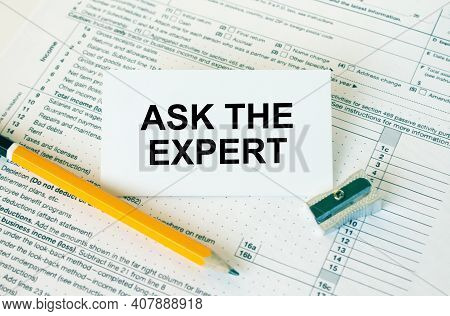 Business Card With Text Ask The Expert On Financial Docs