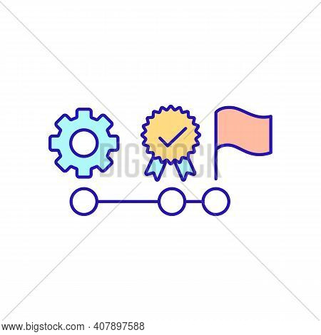 Bonuses For Work Rgb Color Icon. Goal Achievement And Promotion. Combination Of Force And Movement. 