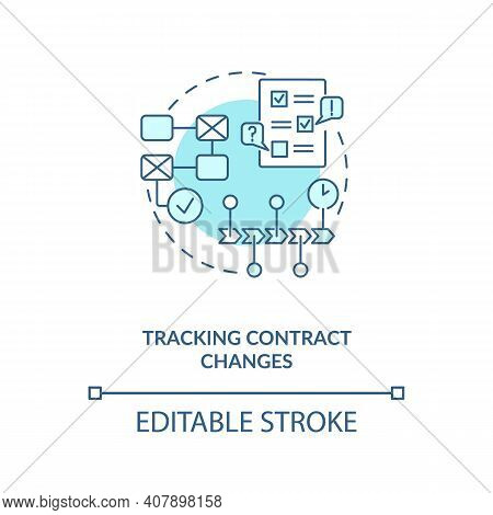Tracking Contract Changes Concept Icon. Contract Management Software Functions. Contract Manager Ide