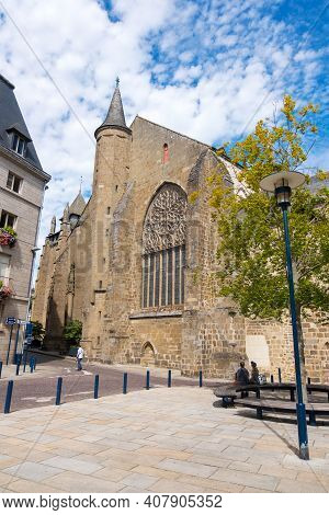Saint-brieuc, France - August 24, 2019: Saint-brieuc Cathedralis A Roman Catholic Church In The Town
