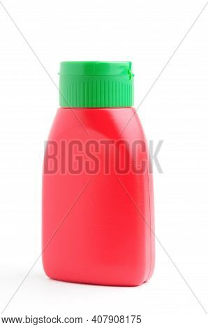 Red Bottle On White Background