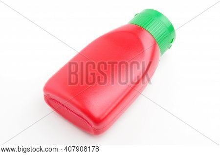Red Bottle On White Background