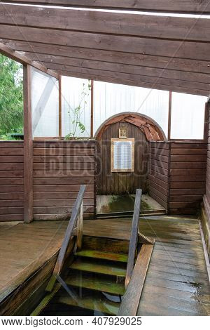 Russia - August 19, 2020. Font. The Holy Key. Okovetsky Holy Spring. Okovtsy, Selizharovsky District
