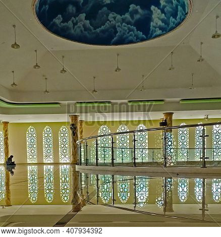 Waena, Indonesia - Feb 12th 2021: Mosque Baitul Makmur Perumnas 1