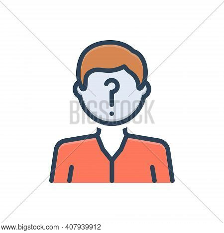 Color Illustration Icon For Suspected Suspicious Doubtful Questionable Anonymous