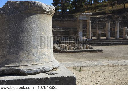 Kamiros, Rhodes / Greece - June 23, 2014: Ancient Kamiros Ruins Area, Rhodes, Dodecanese Islands, Gr