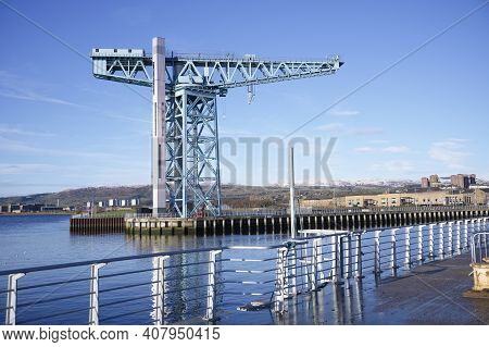 Shipbuilding Titan Crane In Clydebank Glasgow Scotland
