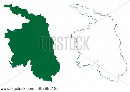 West Godavari District (andhra Pradesh State, Republic Of India) Map Vector Illustration, Scribble S