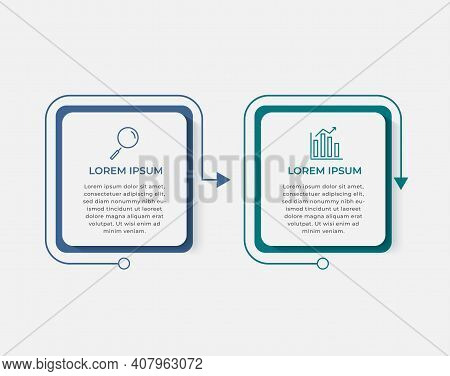 Business Infographic Design Template Vector With Icons And 2 Two Options Or Steps. Can Be Used For P
