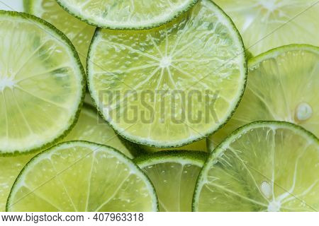 Slices Of Freshly Cut Lime High Qulaity