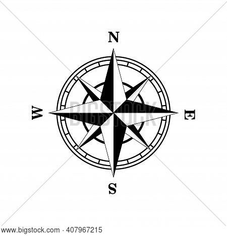 Compass Icon Design Vector Template, Vector Illustration