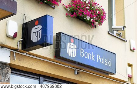 Olsztyn, Poland -31.07.2020 - Logo Of The Polish Bank In Olsztyn