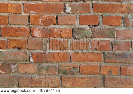 Old Red Brick Wall Texture Or Background