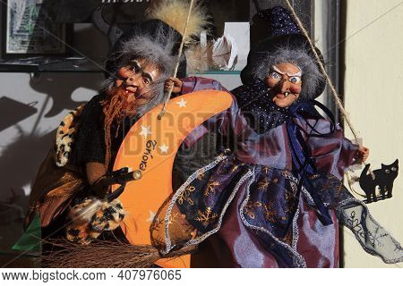 Triora (im), Italy - February 15, 2017: Souvenirs In The Witches Village Of Triora, Imperia, Liguria