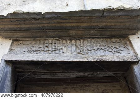 Triora (im), Italy - February 15, 2017: An Old Door Detail In The Witches Village Of Triora, Imperia