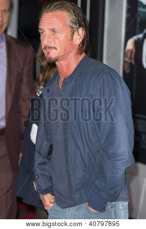 LOS ANGELES, CA - JANUARY 7: Sean Penn arrives at the premiere of Gangster Squad at Grauman's Chinese Theatre in Los Angeles, CA on January 7, 2013